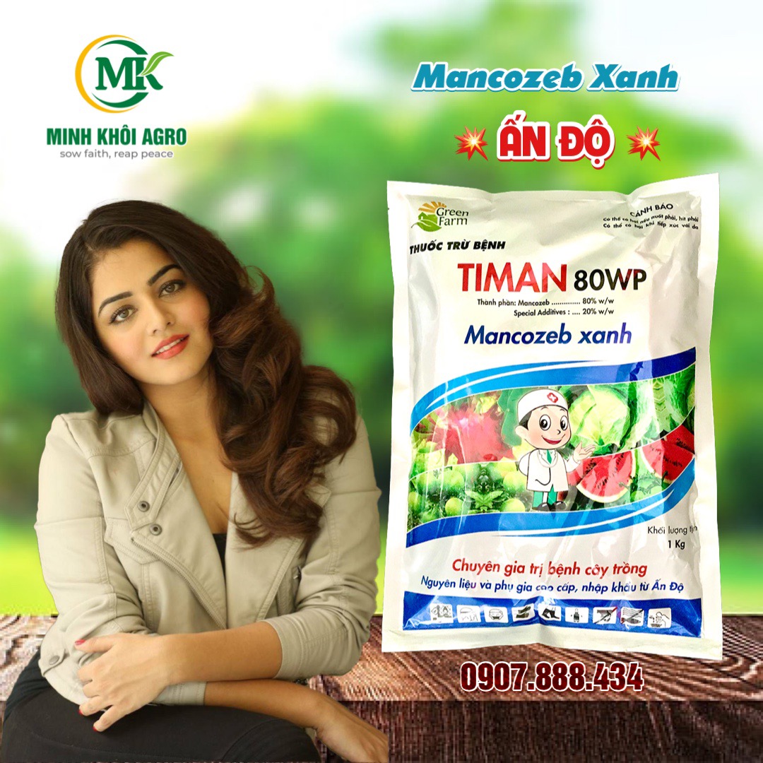 Thuốc trừ bệnh Timan 80WP (Mancozeb Xanh - Dr) - Gói 1kg